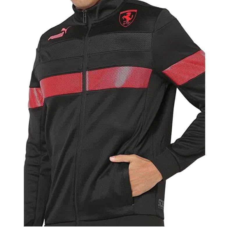Puma Scuderia Ferrari Metal Energy Race Jacke - Herren Trainingsjacke Schwarz 536414 - 01 - Brandstyle24
