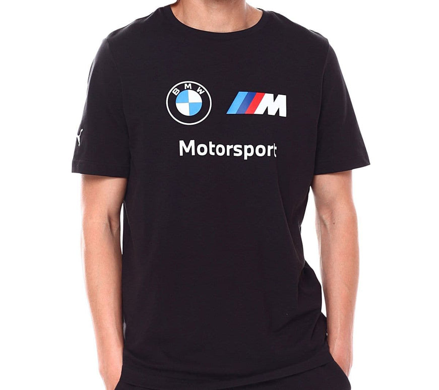Puma BMW M Motorsport ESS Logo Tee - Heren T-shirt Katoen Zwart 538148-01