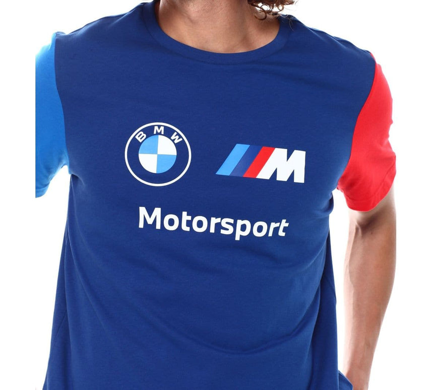 Puma BMW M Motorsport ESS Logo Tee - Heren T-shirt Katoen Blauw 538148-04