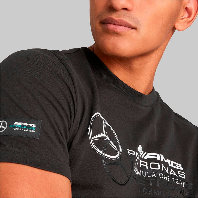 Puma Mercedes AMG Petronas Logo Tee - Heren T-shirt Katoen Zwart 538482-01