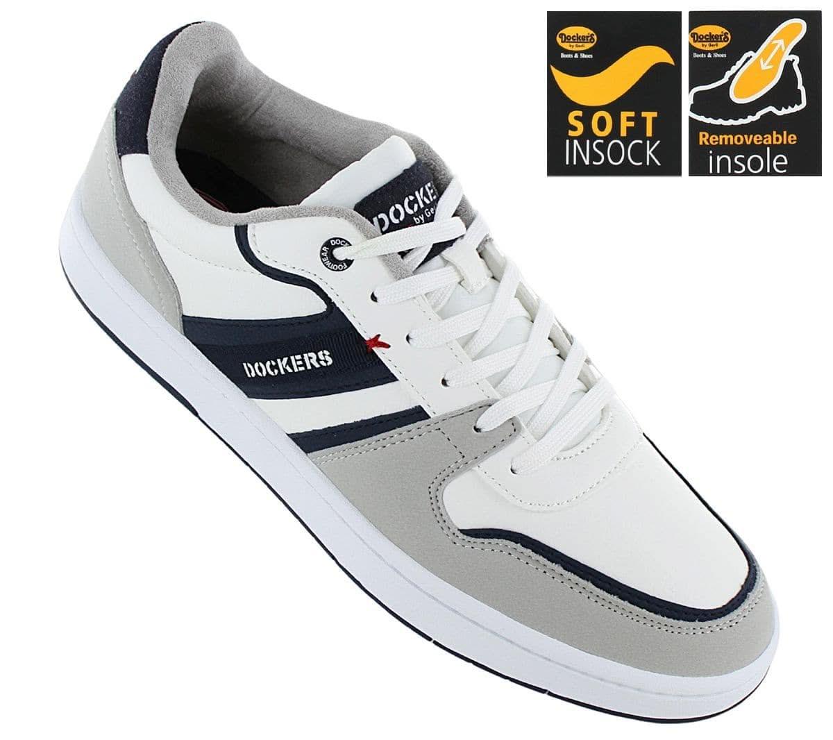 DOCKERS by Gerli 53BY002 - Herren Sneakers Schuhe Weiß - Navy 642500 - Brandstyle24