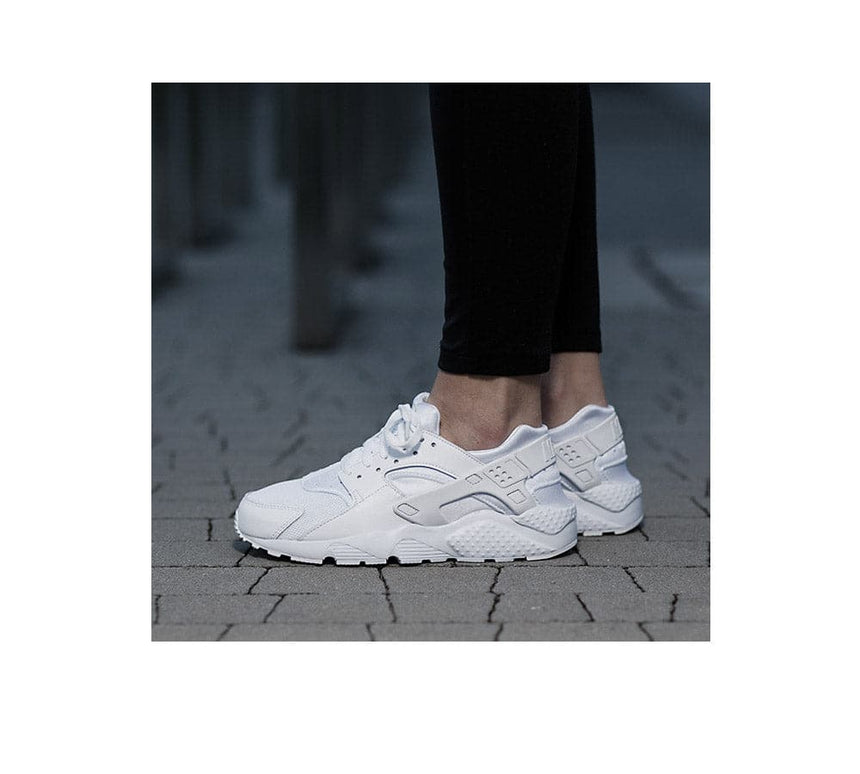 Nike Huarache Run GS - Zapatillas Mujer Blanco-Platino 654275-110