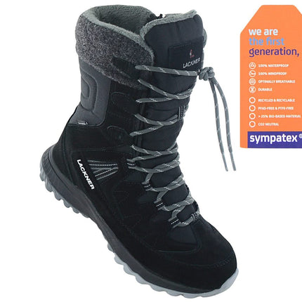 Lackner Kitzbühel Snowstar STX - Damen Winter Stiefel Gefüttert Boots Leder 7313 Schwarz