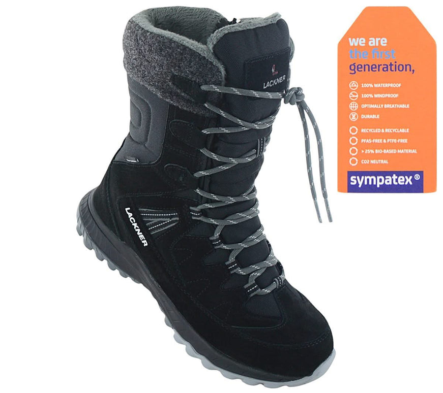 Lackner Kitzbühel Snowstar STX - Damen Winter Stiefel Gefüttert Boots Leder 7313 Schwarz