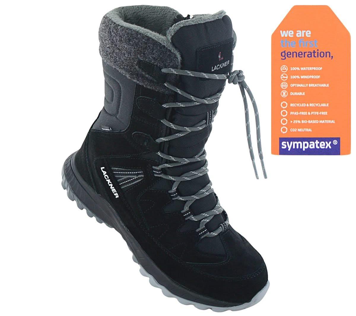 Lackner Kitzbühel Snowstar STX - Damen Winter Stiefel Gefüttert Boots Leder 7313 Schwarz - Brandstyle24