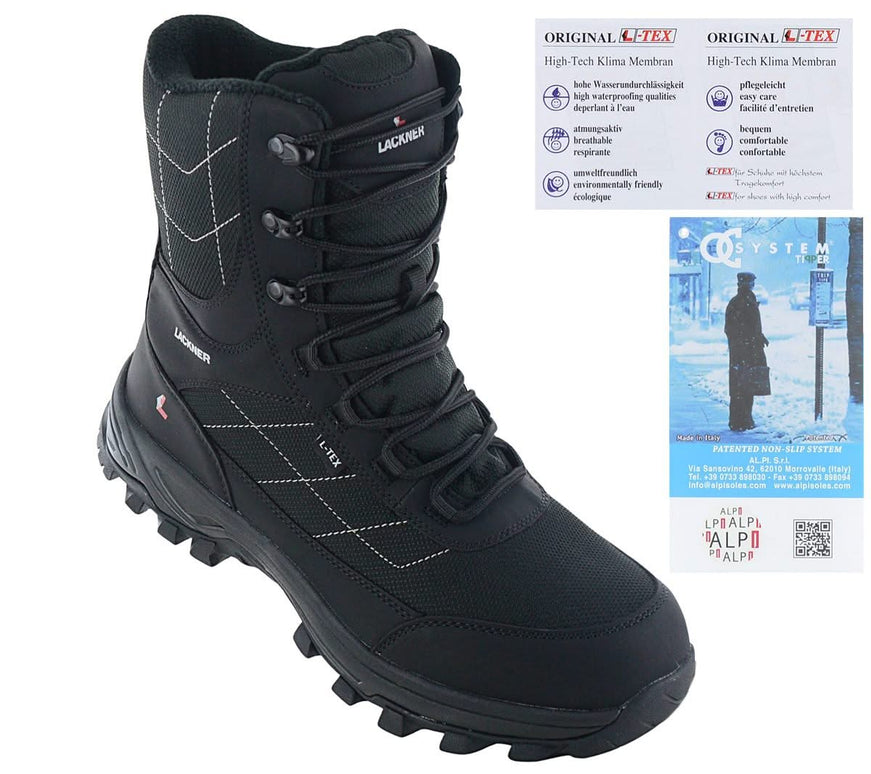 Lackner Kitzbühel Icegrip TX - Men's Winter Boots with integrated Spikes 7378 Black