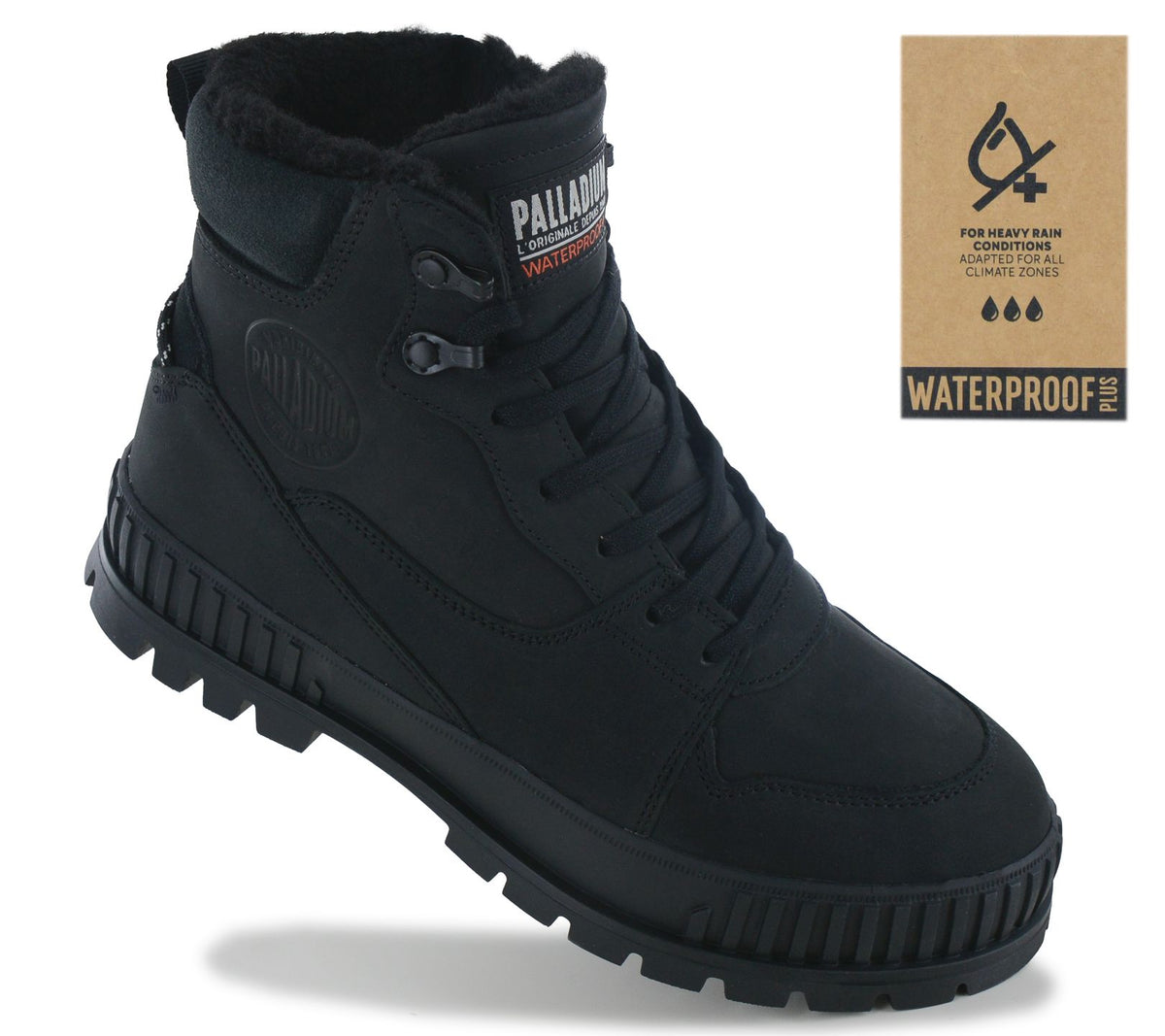 Palladium Pallashock Warm Wp Waterproof - Herren Winter Stiefel Gefüttert Schwarz 74351-060-M