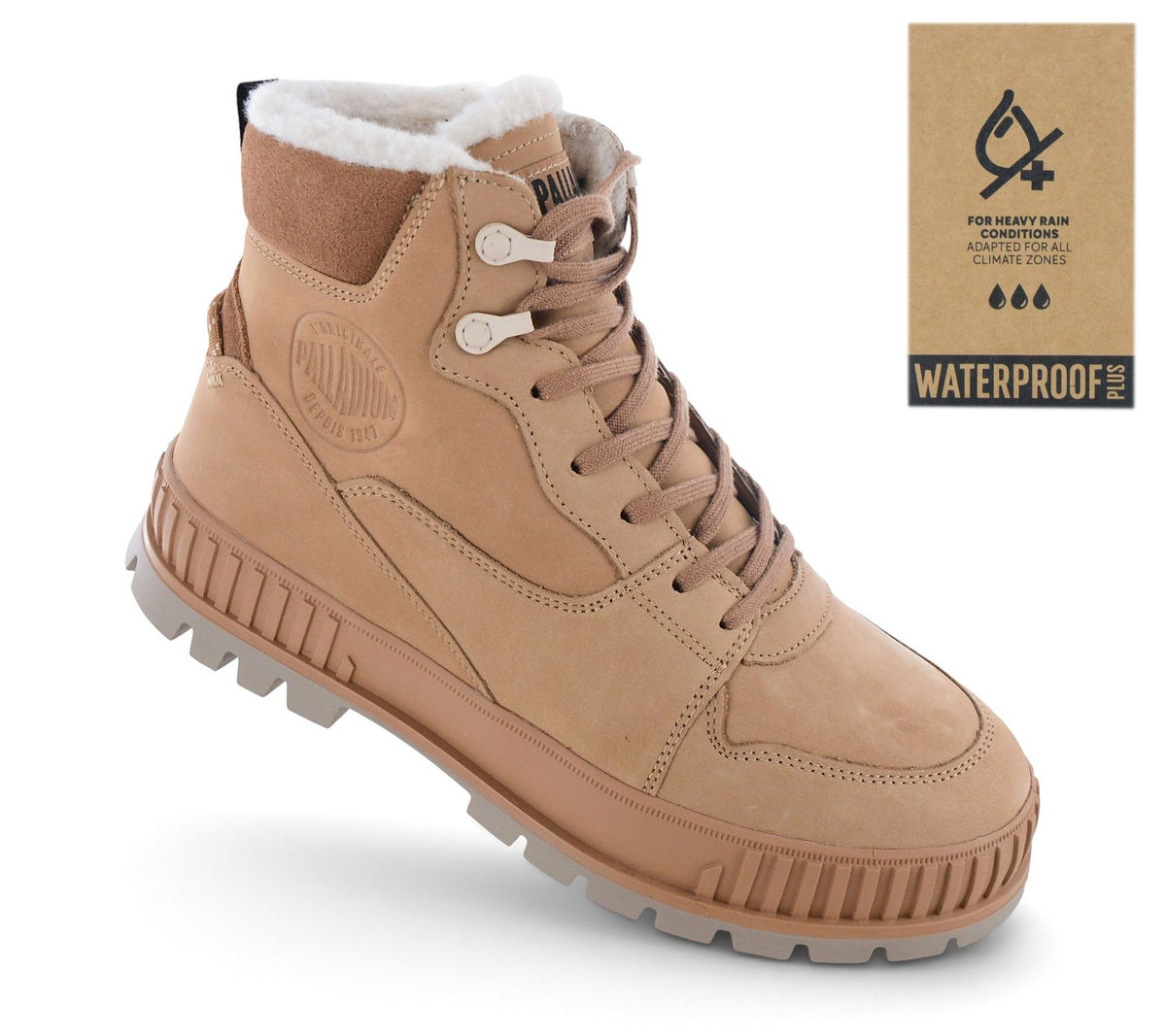 Palladium Pallashock Warm WP - Herren Winter Stiefel Gefüttert Braun 74351-252-M
