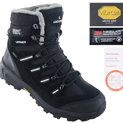 Lackner Kitzbühel Snowbound STX Thinsulate - Herren Winter Stiefel Gefüttert Isoliert 7449 Schwarz