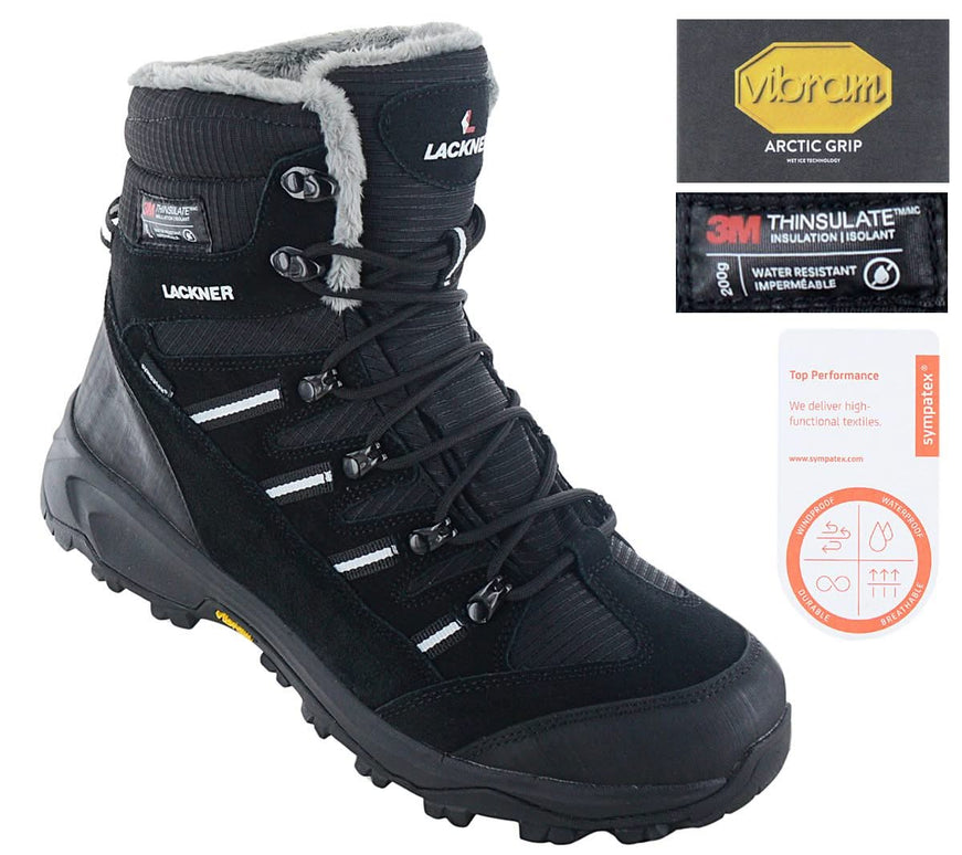 Lackner Kitzbühel Snowbound STX Thinsulate - Herren Winter Stiefel Gefüttert Isoliert 7449 Schwarz