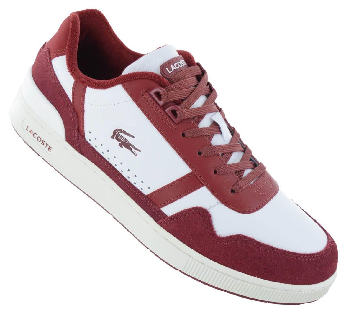 LACOSTE T - Clip Leather - Herren Sneakers Schuhe Leder Weiß - Rot 747SMA0072286 - Brandstyle24