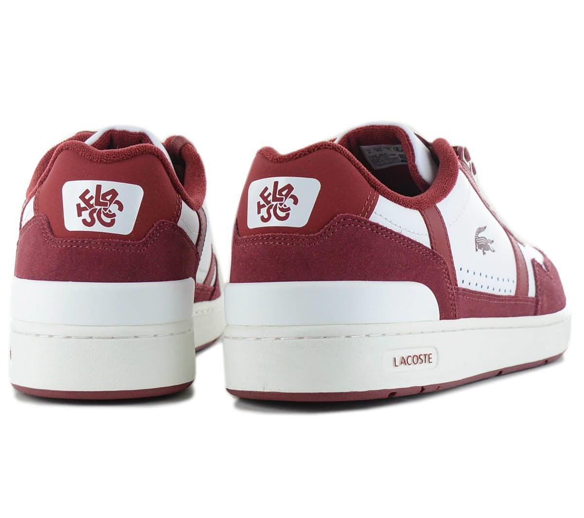 LACOSTE T - Clip Leather - Herren Sneakers Schuhe Leder Weiß - Rot 747SMA0072286 - Brandstyle24