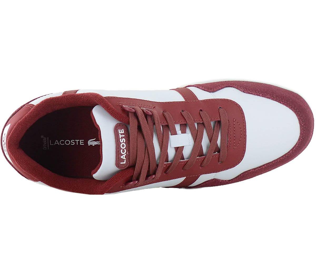 LACOSTE T - Clip Leather - Herren Sneakers Schuhe Leder Weiß - Rot 747SMA0072286 - Brandstyle24