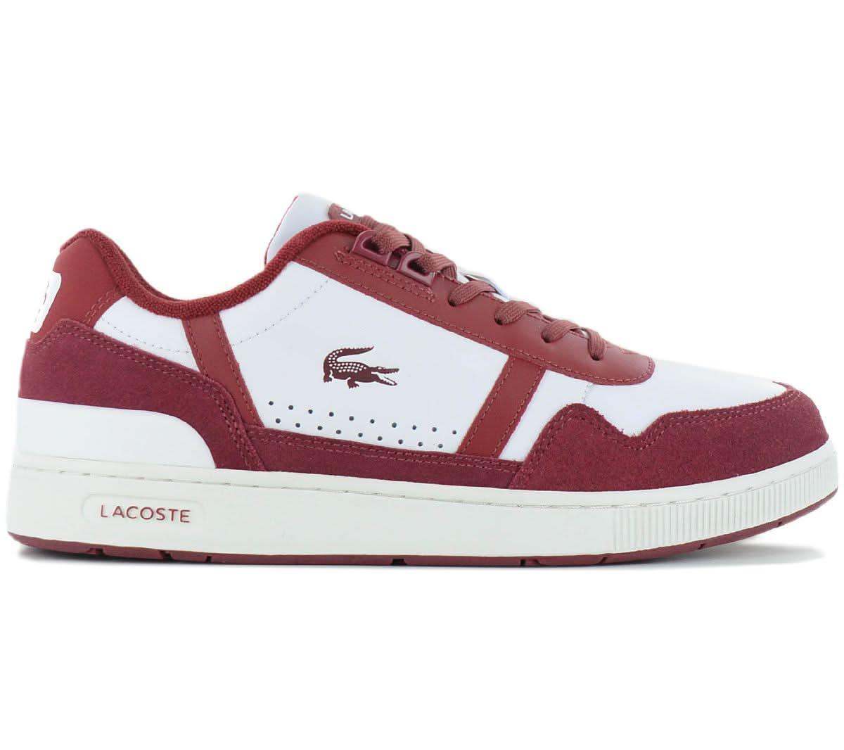 LACOSTE T - Clip Leather - Herren Sneakers Schuhe Leder Weiß - Rot 747SMA0072286 - Brandstyle24