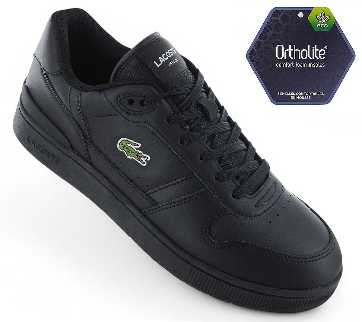 LACOSTE T - Clip Set 224 - Herren Sneakers Schuhe Leder Schwarz 748SMA003102H - Brandstyle24