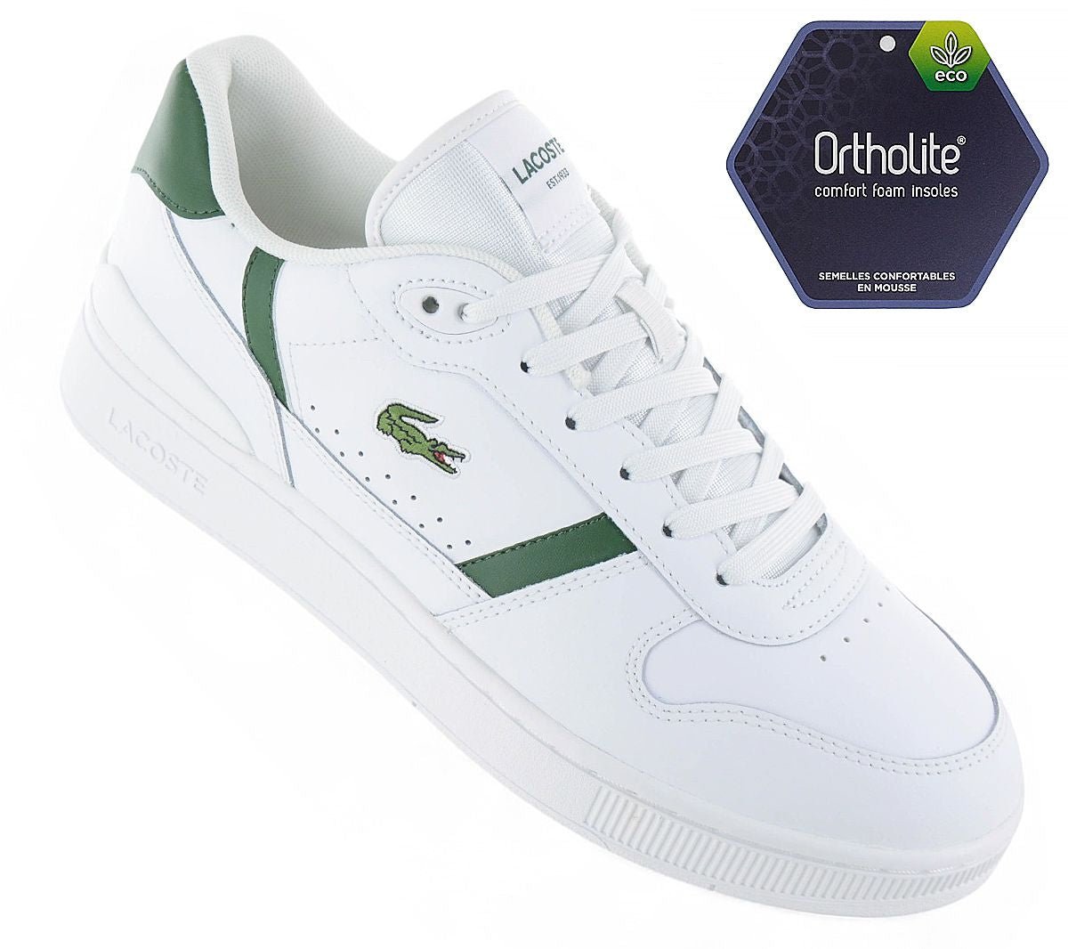 LACOSTE T - Clip Set 224 - Herren Sneakers Schuhe Leder Weiß 748SMA00311R5 - Brandstyle24