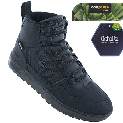 LACOSTE T-Clip Winter Mid 224 - Scarpe invernali da uomo Sneakers Cordura Nere 748SMA004002H