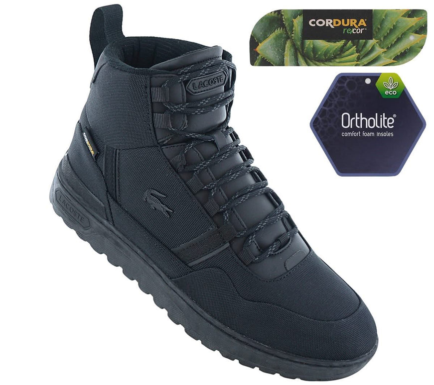 LACOSTE T-Clip Winter Mid 224 - Scarpe invernali da uomo Sneakers Cordura Nere 748SMA004002H