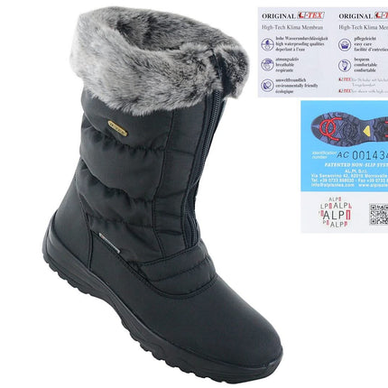 Lackner Kitzbühel Olga TX - bottes d'hiver pour femmes avec pointes intégrées 7600 noir