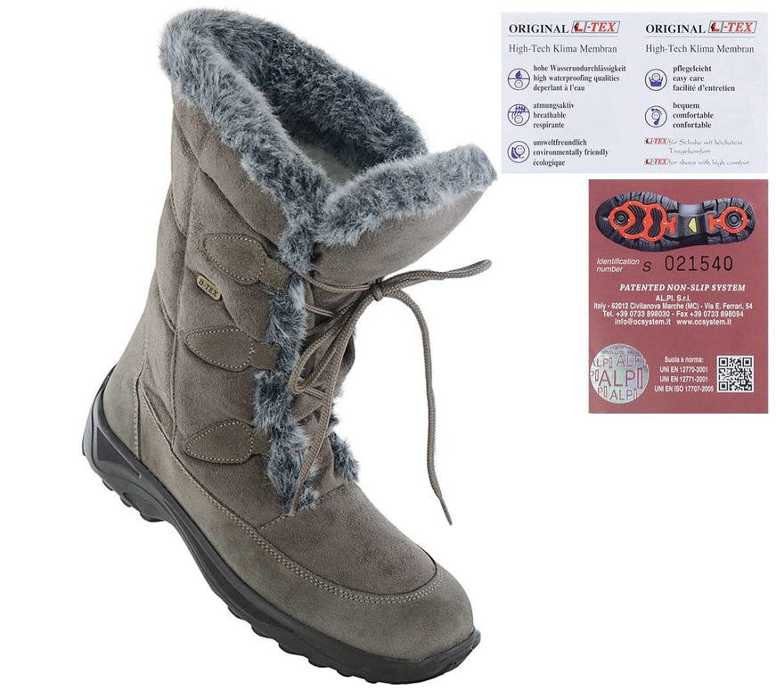 Lackner Kitzbühel Renate TX - bottes d'hiver pour femmes avec pointes intégrées 7606 Taupe