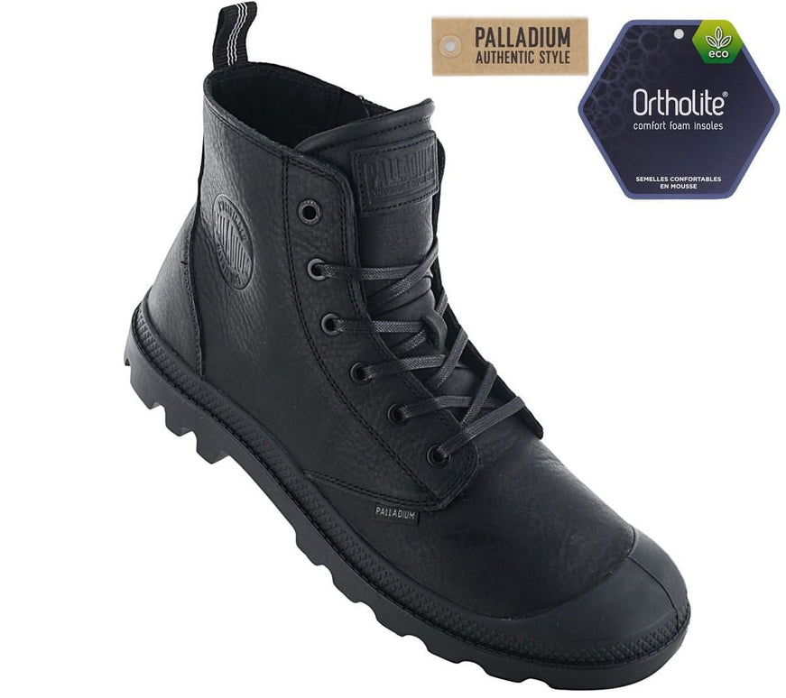 PALLADIUM Pampa Hi Zip Leather ESS - Men's Boots Leather Black 76888-008-M