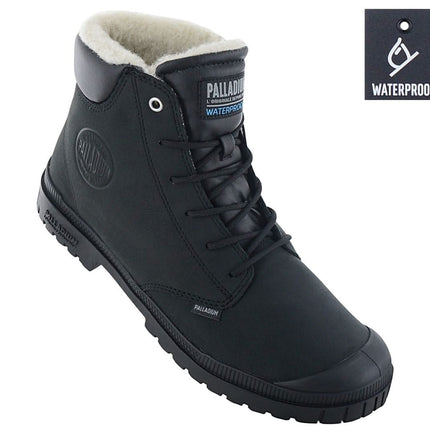 PALLADIUM Pampa SP20 CUFF Leather WP WL Waterproof - Herren Winter Stiefel Gefüttert Boots Schwarz 79067-008-M