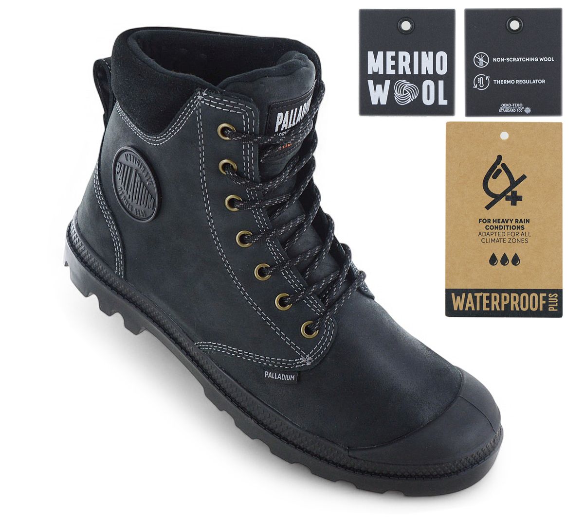 PALLADIUM Pampa Sport Cuff Thinsulate WP+ Waterproof - Winter Stiefel Boots Schwarz 79546-008-M
