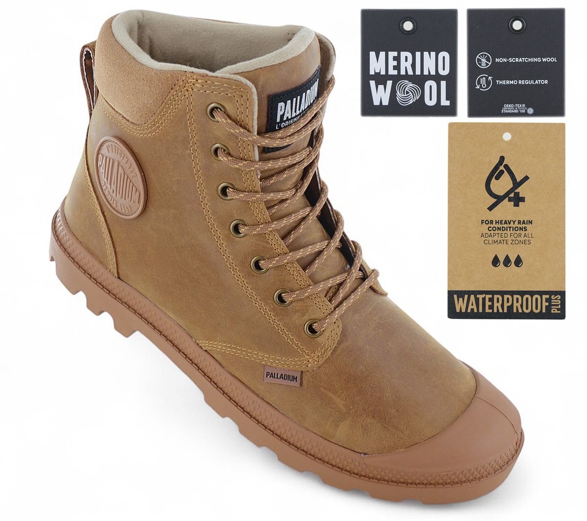 PALLADIUM Pampa Sport Cuff Thinsulate WP+ Waterproof - Winter Stiefel Boots Braun 79546-257-M