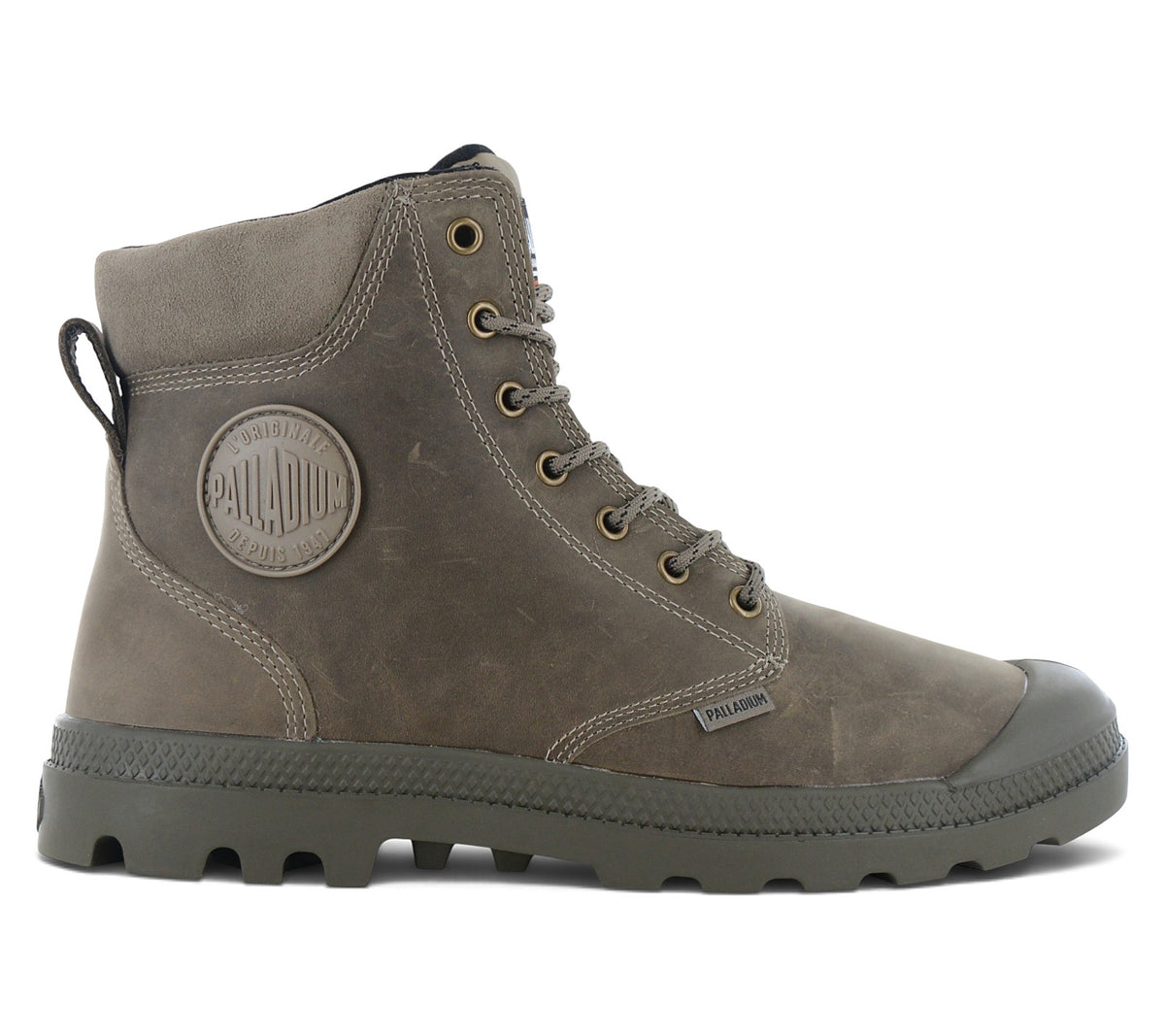 Palladium Pampa SC Thins WP+ - Herren Winter Stiefel Leder Grün 79546-308-M