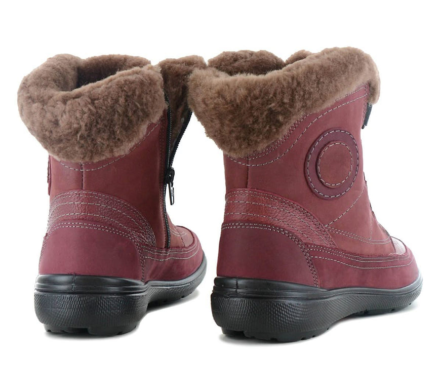 JOMOS Freewalk 806501 - Women's Winter Boots with Lambskin Lined in Leather Red