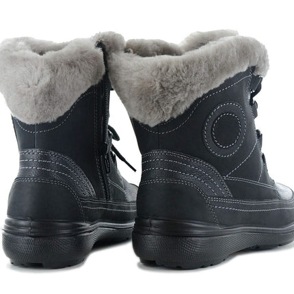 JOMOS Freewalk 806501 - Women's Winter Boots with Lambskin Lined in Black Leather