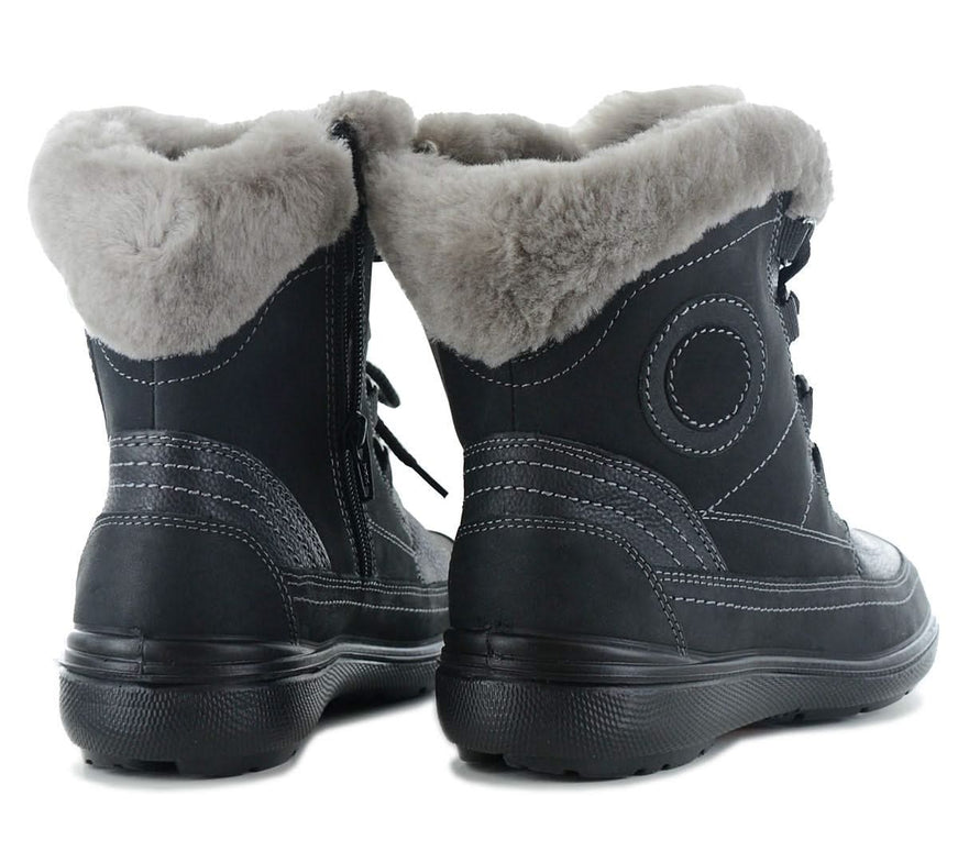 JOMOS Freewalk 806501 - Women's Winter Boots with Lambskin Lined in Black Leather