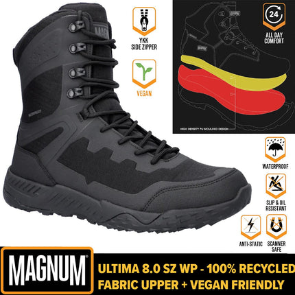 MAGNUM Ultima 8.0 SZ WP - Waterdicht - Heren Combat Boots Laarzen Zwart 810057-021