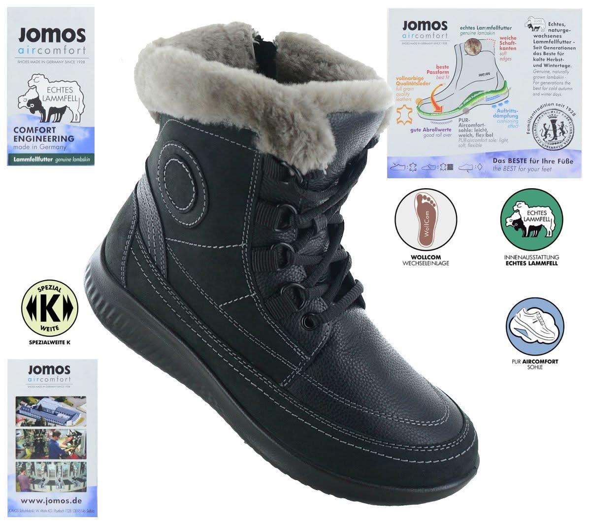 JOMOS Allegra 857513 - Damen Winter Stiefel mit Lammfell Gefüttert in Leder Schwarz - Brandstyle24