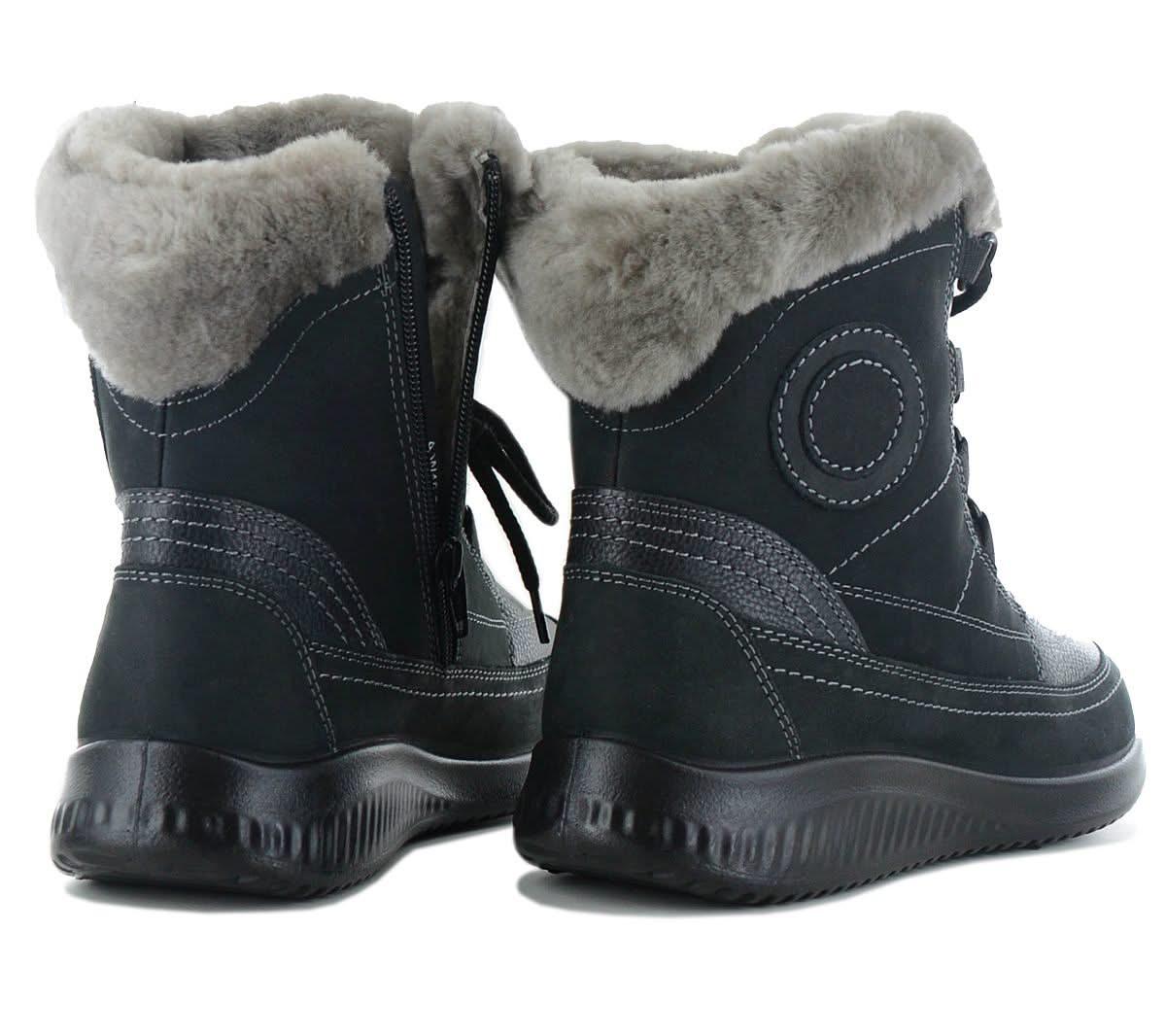 JOMOS Allegra 857513 - Damen Winter Stiefel mit Lammfell Gefüttert in Leder Schwarz - Brandstyle24