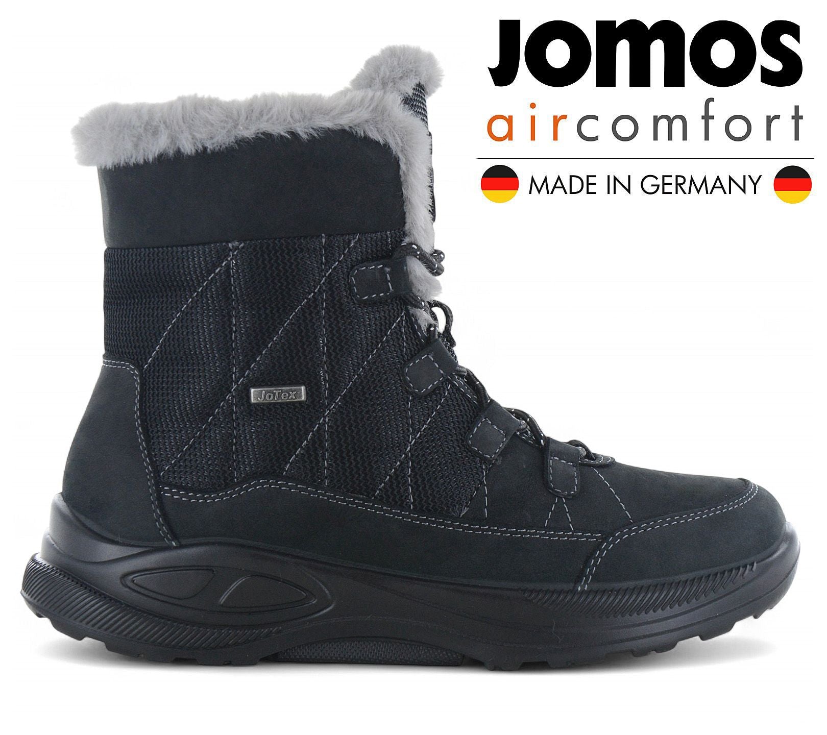 JOMOS Jomotion Boots - Damen Winter Stiefel Schuhe Gefüttert Schwarz 860999-566-000