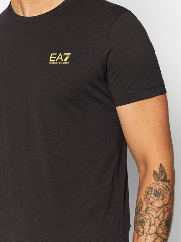 EA7 EMPORIO ARMANI Herren T-Shirt Baumwolle Schwarz 8NPT51-PJM9Z-0208