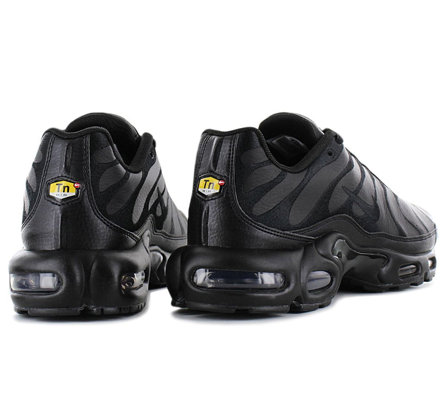 Nike Air Max Plus TN Leather - Triple Black - Herren Sneakers Schuhe Schwarz AJ2029-001
