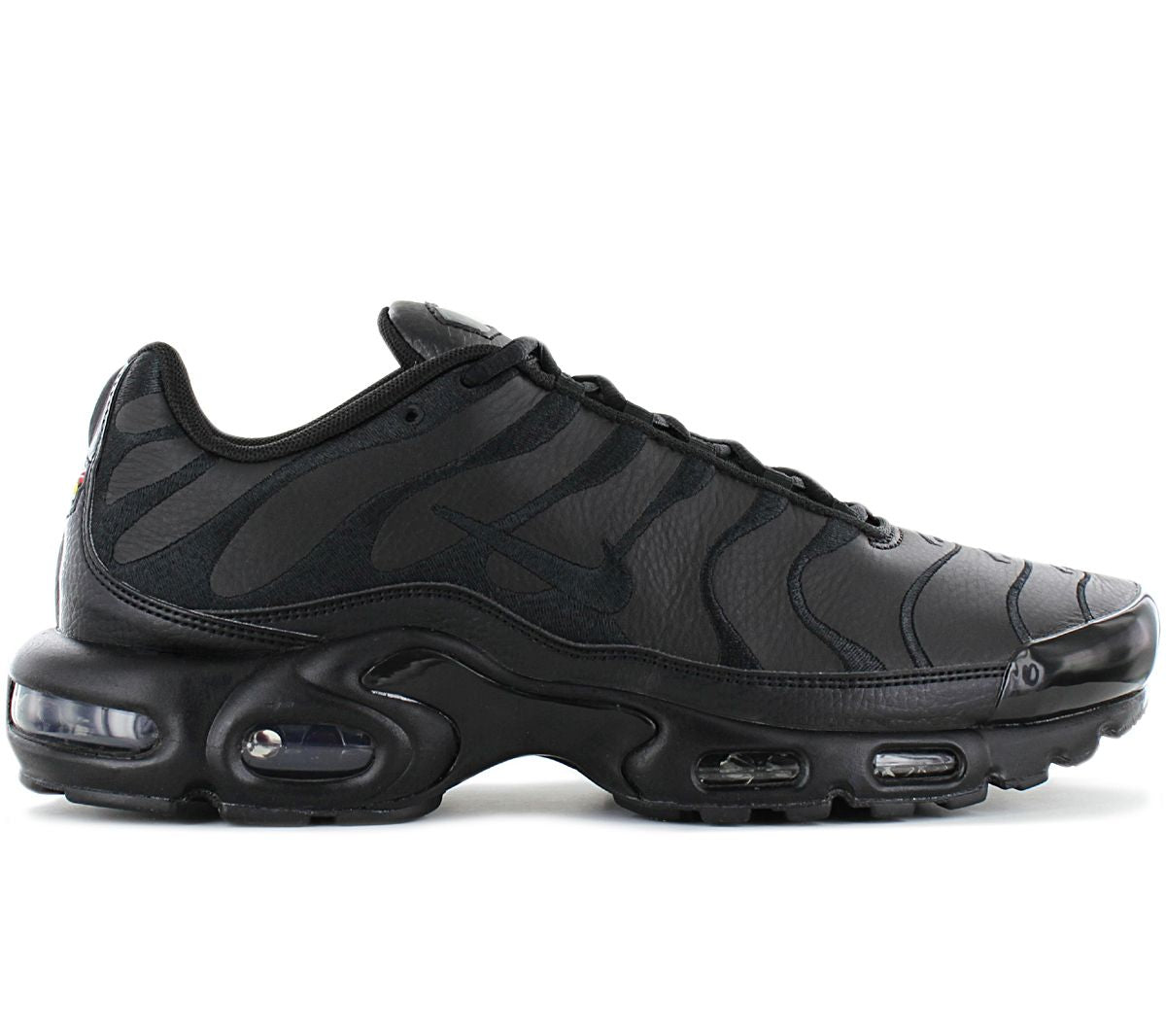 Nike Air Max Plus TN Leather - Triple Black - Herren Sneakers Schuhe Schwarz AJ2029 - 001 - Brandstyle24