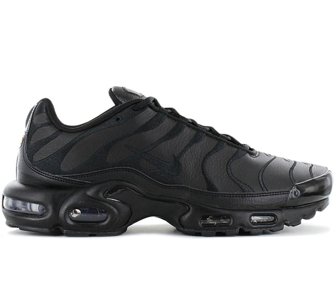 Nike Air Max Plus TN Leather - Triple Black - Herren Sneakers Schuhe Schwarz AJ2029-001