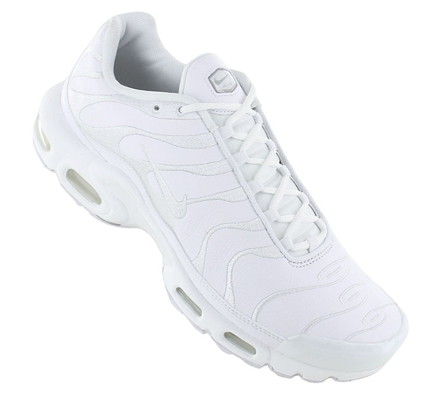 Nike Air Max Plus TN Leather - Triple White - Herren Sneakers Schuhe AJ2029-100