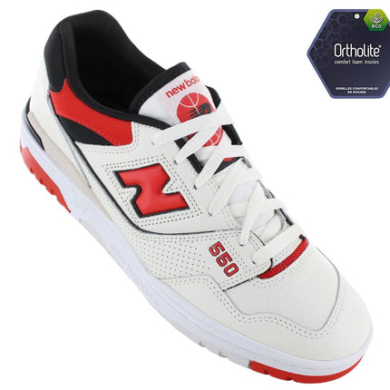 New Balance 550 - Baskets Homme Chaussures Cuir Blanc BB550VTB