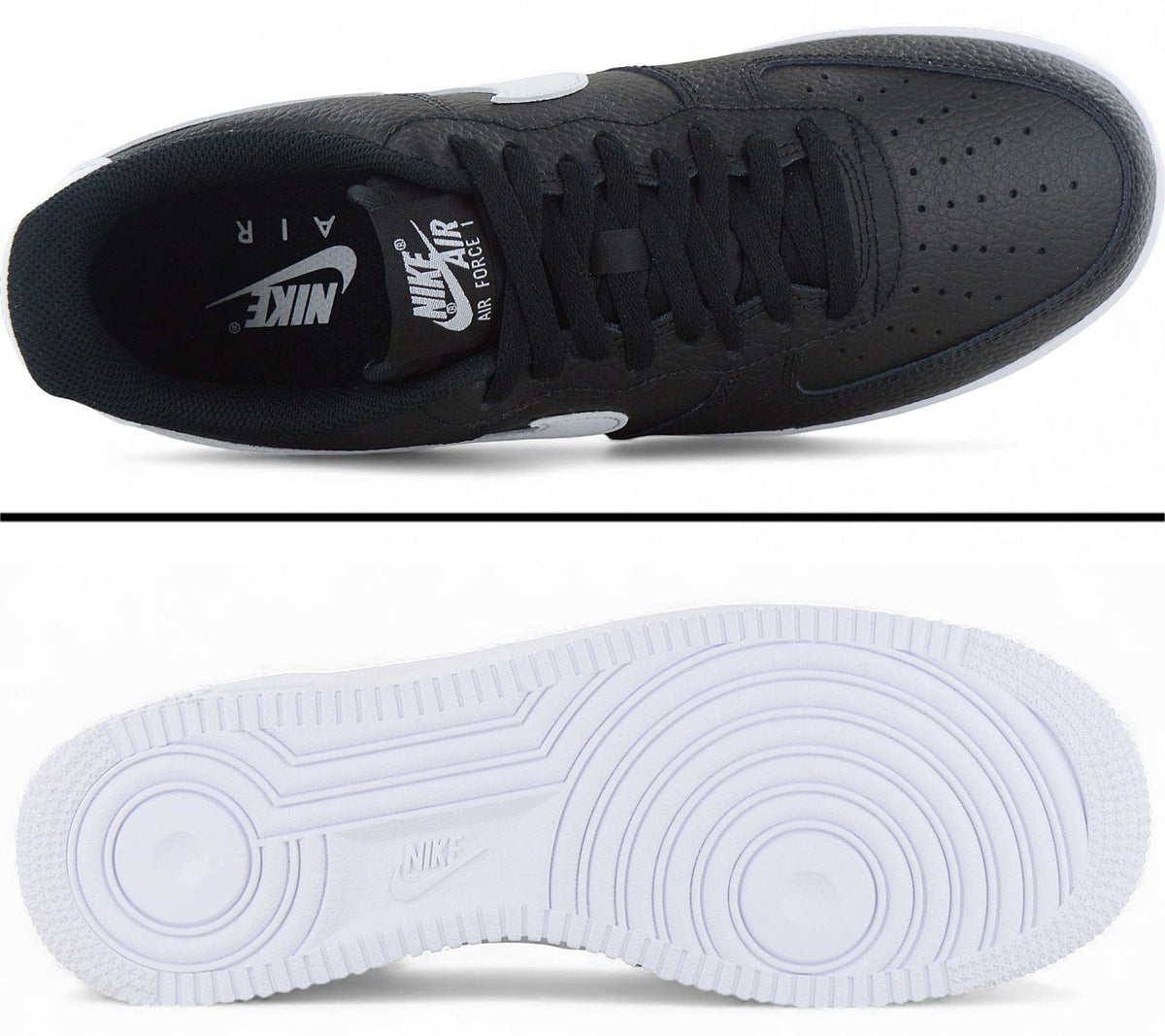 Nike Air Force 1 \'07 Black White Mens Retro Basketball Shoes Size 14 CT2302 002 AUTHENTIC NIKE AIR FORCE 1 `07 Black White Pebbled Leather  main image 3