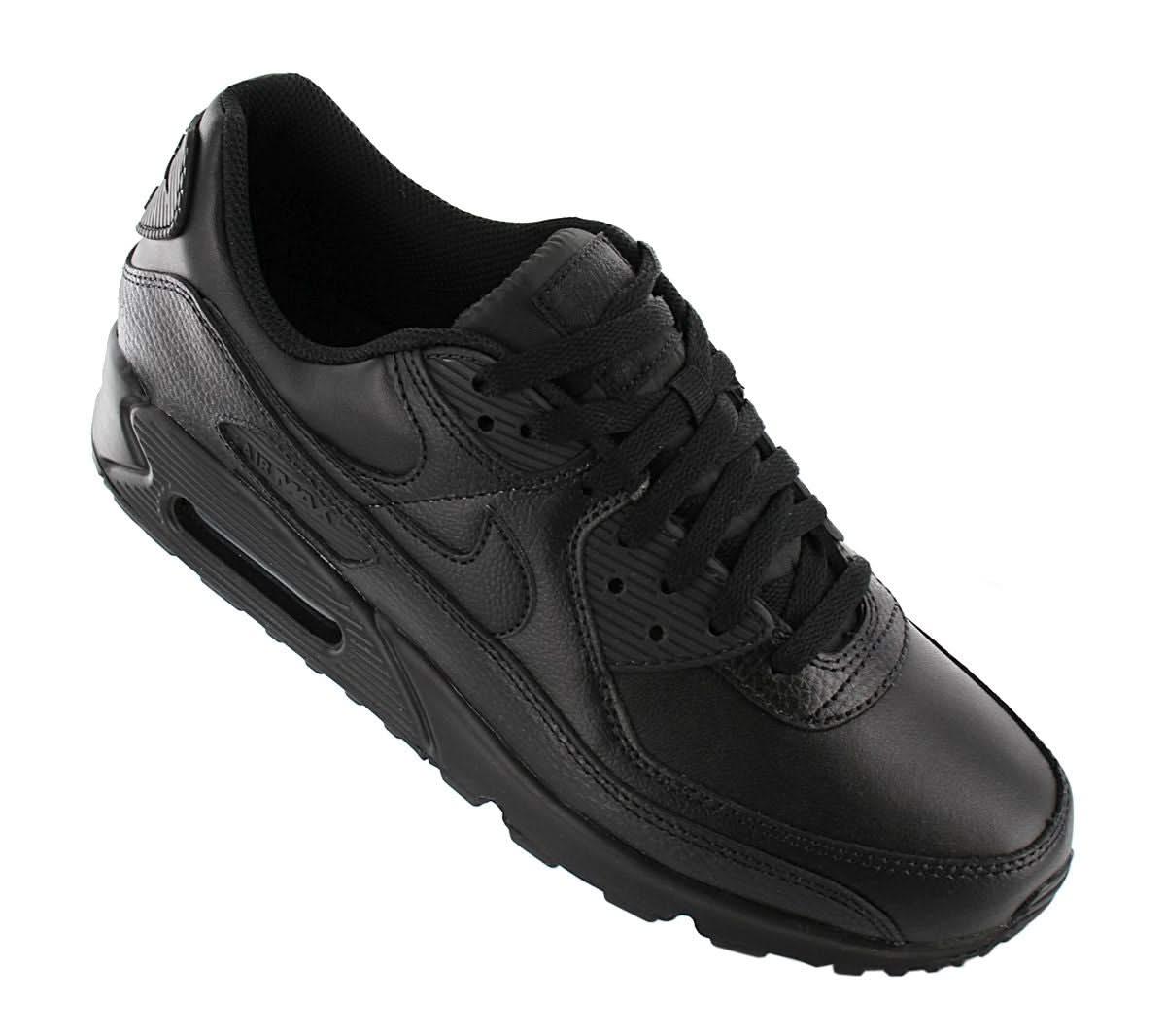 Nike Air Max 90 Leather - Herren Sneakers Schuhe Leder Triple - Black CZ5594 - 001 - Brandstyle24