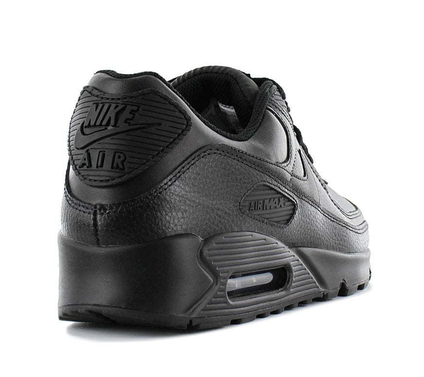 Nike Air Max 90 Leather - Herren Sneakers Schuhe Leder Triple-Black CZ5594-001