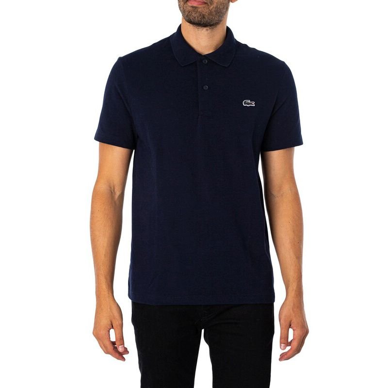 LACOSTE Polohemd - Herren Polo T-Shirt Baumwolle Blau DH5522 - 166 Regular - Fit - Brandstyle24