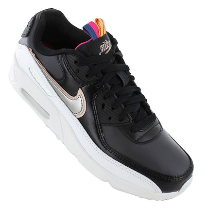 Nike Air Max 90 Leather SE GS - Schuhe Leder Schwarz-Weiß DJ0414-001