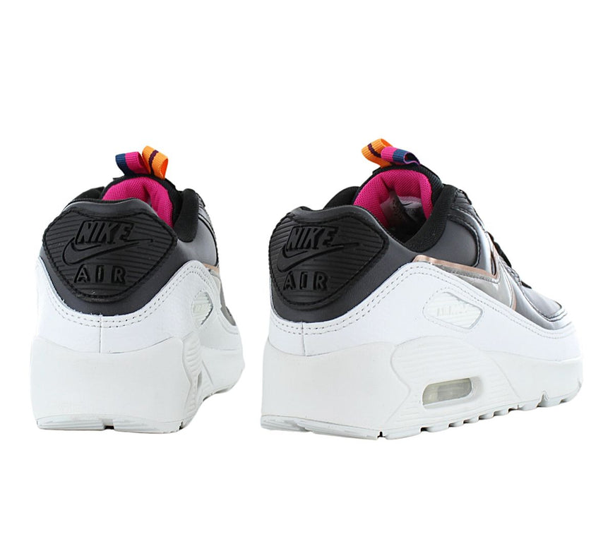 Nike Air Max 90 Leather SE GS - Schoenen Leer Zwart-Wit DJ0414-001