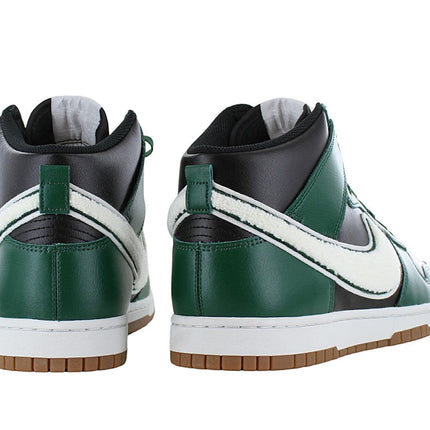 Nike Dunk High Retro University - Chenille Swoosh - Men's Shoes Leather Black-Green DR8805-001