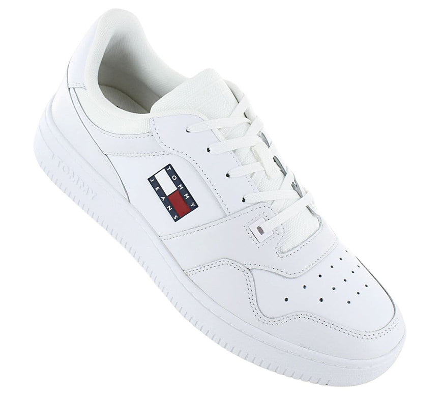 Tommy Hilfiger Jeans Retro Basket ESS - Zapatos Hombre Piel Blanco EM0EM00955-YBR